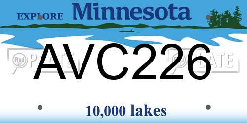 AVC226 Minnesota License Plate