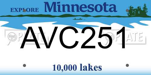AVC251 Minnesota License Plate