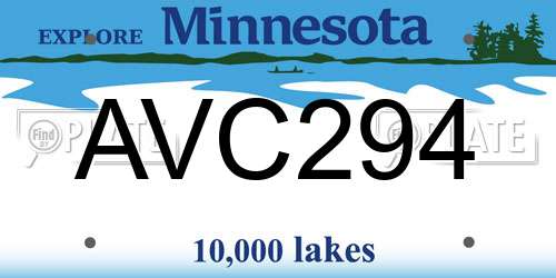AVC294 Minnesota License Plate