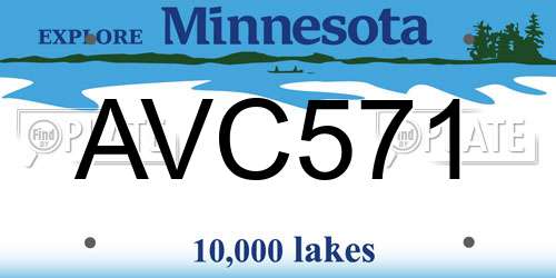 AVC571 Minnesota License Plate