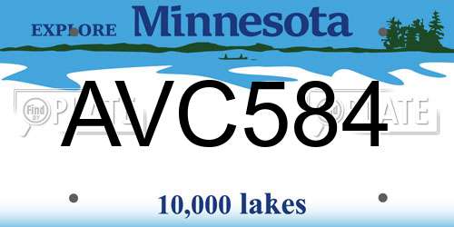 AVC584 Minnesota License Plate