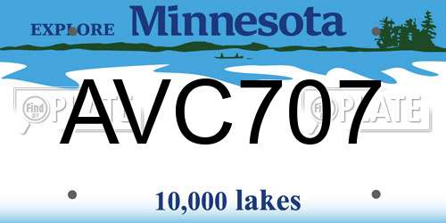 AVC707 Minnesota License Plate