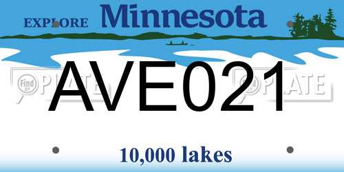 AVE021 Minnesota License Plate