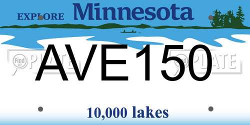 AVE150 Minnesota License Plate