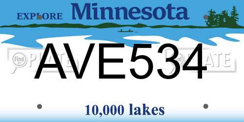 AVE534 Minnesota License Plate
