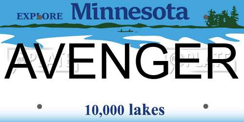 AVENGER Minnesota License Plate