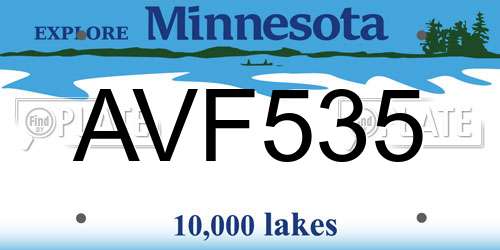 AVF535 Minnesota License Plate