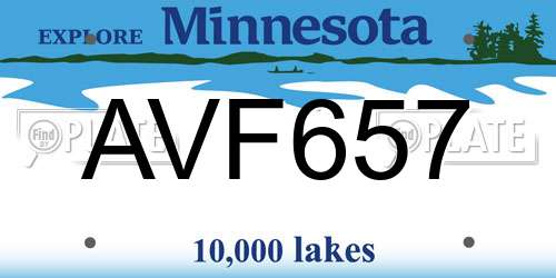 AVF657 Minnesota License Plate