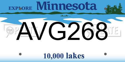 AVG268 Minnesota License Plate