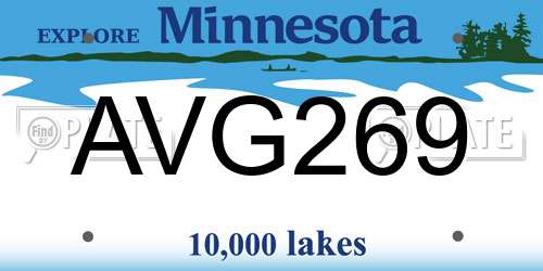 AVG269 Minnesota License Plate