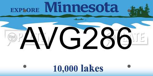 AVG286 Minnesota License Plate