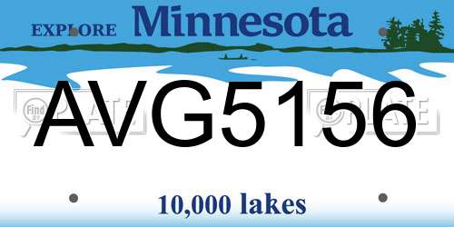 AVG5156 Minnesota License Plate