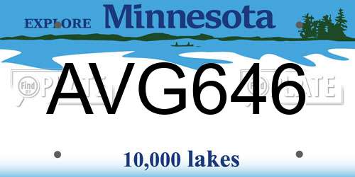 AVG646 Minnesota License Plate