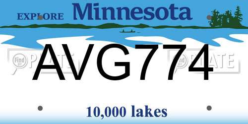 AVG774 Minnesota License Plate