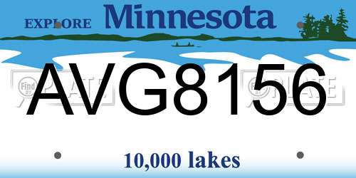 AVG8156 Minnesota License Plate