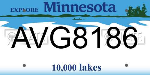 AVG8186 Minnesota License Plate