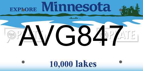 AVG847 Minnesota License Plate