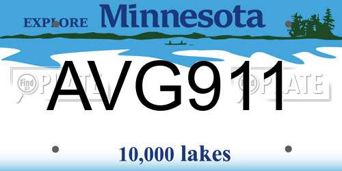 AVG911 Minnesota License Plate