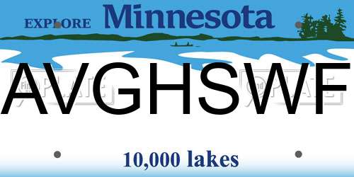 AVGHSWF Minnesota License Plate