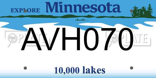 AVH070 Minnesota License Plate