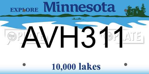 AVH311 Minnesota License Plate