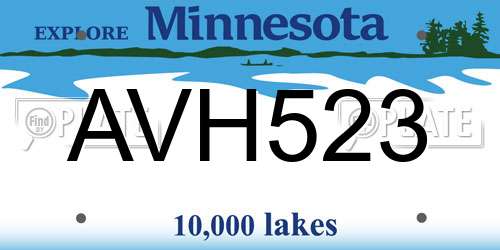 AVH523 Minnesota License Plate