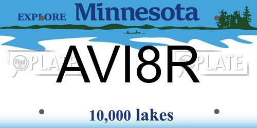 AVI8R Minnesota License Plate