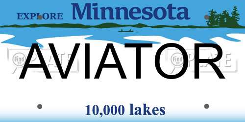 AVIATOR Minnesota License Plate