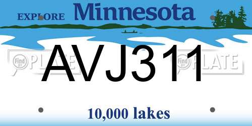 AVJ311 Minnesota License Plate