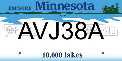 AVJ38A Minnesota License Plate