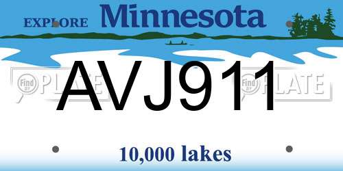 AVJ911 Minnesota License Plate