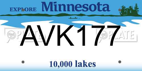 AVK177 Minnesota License Plate