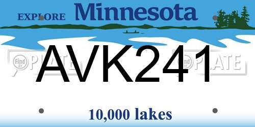 AVK241 Minnesota License Plate