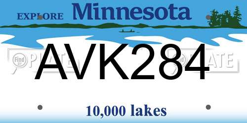 AVK284 Minnesota License Plate