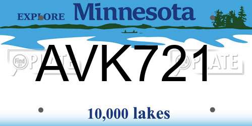 AVK721 Minnesota License Plate