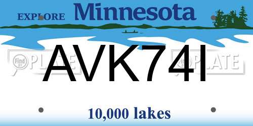 AVK74I Minnesota License Plate