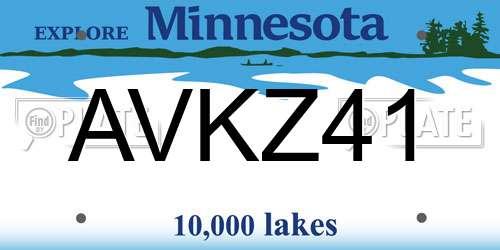 AVKZ41 Minnesota License Plate