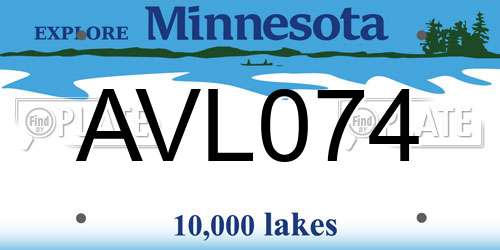 AVL074 Minnesota License Plate