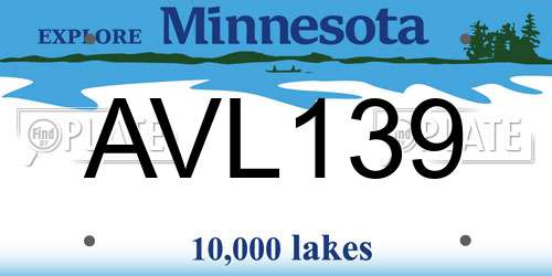 AVL139 Minnesota License Plate