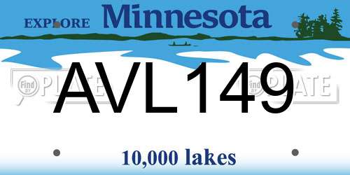 AVL149 Minnesota License Plate