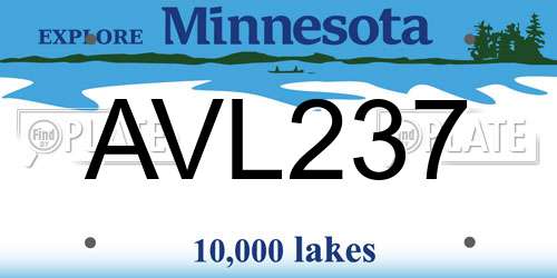 AVL237 Minnesota License Plate