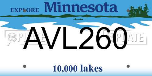 AVL260 Minnesota License Plate