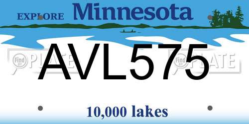AVL575 Minnesota License Plate