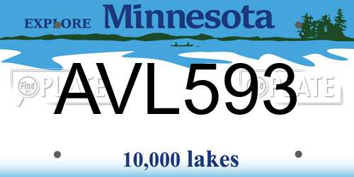AVL593 Minnesota License Plate
