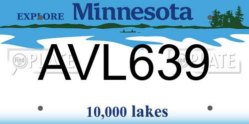 AVL639 Minnesota License Plate
