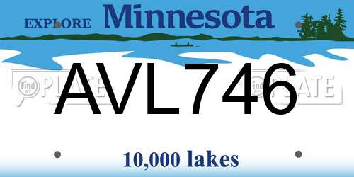 AVL746 Minnesota License Plate