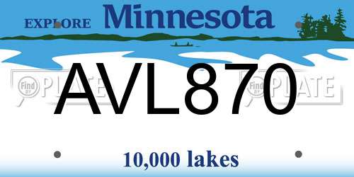 AVL870 Minnesota License Plate