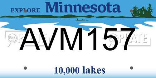 AVM157 Minnesota License Plate