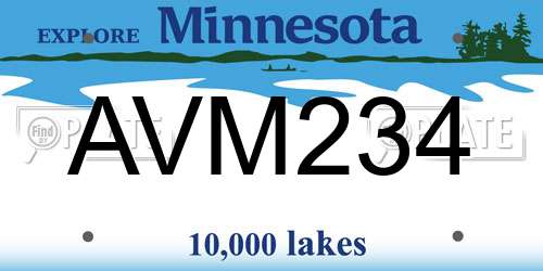 AVM234 Minnesota License Plate