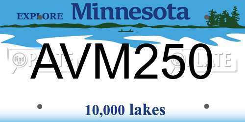 AVM250 Minnesota License Plate